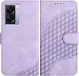 Coque Pour Oppo A77 5g / Oppo A57 5g / Oppo A57s 4g, Cuir Pu Etui Flip Portefeuille A Rabat Housse Avec [Antichoc] [Magnetique] [Porte Cartes] [Stand Fonction] Pour Oppo A77 5g - Violet