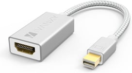 Mini DisplayPort HDMI Adaptateur HDMI Mac en Nylon Tressé - Adaptateur Mini DP vers HDMI pour MacBook Air/Pro, Microsoft Surface Pro et Plus - Argent.[V327]