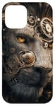 Coque pour iPhone 12 mini Horloge mécanique à engrenages steampunk avec visage de lion