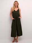 KAFFE Elmi Spaghetti Straps Cropped Jumpsuit, Forest Night