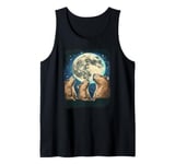 Three Capybara Mystic Moon - 3 Majestic Capybaras Tank Top