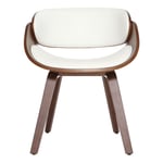 Miliboo - Chaise design blanc et bois foncé noyer bent