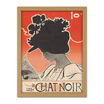 Artery8 Burret Le Chat Noir Black Cat Magazine Advert Artwork Framed Wall Art Print 18X24 Inch