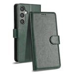 Case Collection for Samsung Galaxy S23 FE Phone Case - Premium Leather Folio Flip Cover | RFID-Technology | Kickstand | Money and Card Holder Wallet | Compatible with Samsung S23 FE Case Green