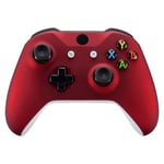 eXtremeRate Red Faceplate Cover, Soft Touch Front Housing Shell Case, Comfortable Soft Grip Replacement Kit for Xbox One X & One S Controller