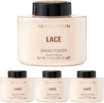 Revolution Beauty London, Loose Baking Powder, Prolongs Makeup Wear, Setting Lace, For Light Skin tones, 32g (Pack of 4)