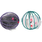 Flamingo JCHAT MARPY Souris Fourrure en Balle + HOCHET Violet 6CM - Tube