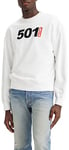 Levi's Men's Relaxd Graphic Sweater, 501 Logo Crew White+, S