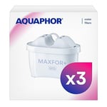 AQUAPHOR Maxfor+ Mg Water Filter Cartridge, Pack of 3, Compatible with Aquaphor Maxfor+ & Brita Maxtra+, Reduces Limescale, Chlorine, Impurities, Essential Magnesium