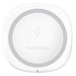NXET Universal Qi-Certified 10W/7.5W Fast Wireless Charger Qi Charging Pad for Apple iPhone/Samsung Galaxy/Buds+ / AirPods Pro/HUAWEI/XiaoMi/OnePlus and More (White)
