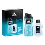 Le coffret adidas Ice Dive comprenant une Eau de Toilette et un Gel Douche