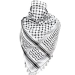 Palestina-sjal, Keffiyeh, Arafat Hatta, bred med fransar, Shemagh Keffiyeh Arab Houndstooth 100 % Y2-dwdz