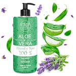 bleu & marine Bretania - Gel Aloe Vera Lavande, Action Rafraîchissante, Hydratante, Apaisante, Lotion Après-Soleil, Soin Anti-Âge, Réparatrice, Texture Légère, Vert, 500 ml