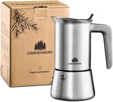 Groenenberg Moka Pot | Premium Espresso Maker (4-6 Cup) Made of Stainless Steel