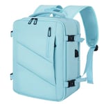 Leyrica Sac a Dos Cabine 45x36x20 pour Easyjet, Bagage Avion Sac de Voyage Valise à Main Sac Cabine Imperméable Sac de Sport Sac d’école Sac de Travail (Bleu Clair)