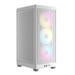 Corsair iCUE 2000D RGB AIRFLOW Boîtier PC Mini-ITX - Forme Mini-ITX - Panneaux en Acier Maillé - 3x Ventilateurs SLIM AF120 RGB Inclus - Contrôleur iCUE Lighting Node CORE - Blanc