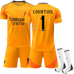 2024-2025 Real Madrid Aawy Barn- och Vuxen Fotbollströja Jersey Nr 1 COURTOIS S