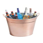 BarCraft Large Copper Champagne Bucket Drink Ice Chiller with Built in Handles