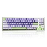 YUNZII AL71 75% Clavier Mécanique,Aluminium CNC, Hot Swappable Gasket, 2.4 GHz sans Fil BT5.0/USB-C Gaming Clavier,NKRO Programmable RGB pour Win/Mac(Vert, Silencieux Switch)