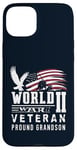 iPhone 15 Plus World War II 2 Veteran Proud Grandson Service Eagle Flag Case