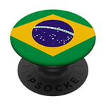 Brésil | Drapeau brésilien PopSockets PopGrip - Support et Grip pour Smartphone/Tablette avec un Top Interchangeable