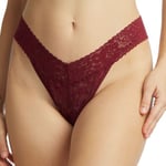 Hanky Panky Trosor 2P Daily Lace Original Rise Thong D1 Vinröd nylon One Size Dam