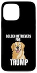 Coque pour iPhone 13 Pro Max Golden Retrievers For Trump Trump 2024 Républicain