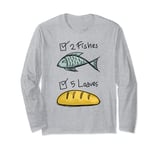 Christian shirt Women Kids Girls Five Loaves Two Fish Jesus Long Sleeve T-Shirt