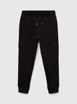 Mango Kids' Cotton Cargo Jogger Trousers, Black