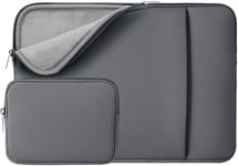 Rainyear Housse 15 Pouces Ordinateur Portable De Protection Rembourré Sacoche Avec Poche Avant Accessoires Pochette Compatible 15,4 Macbook Pro Modèle A1938 A1707 A1990(Gris,Version Améliorée)