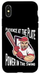 iPhone X/XS Patience at the Plate Power in the Swing Baseball Player Case