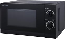 Sharp R20DKM 20L Solo Microwave Oven, 800W, Black 