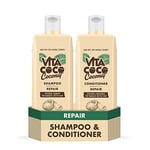 Vita Coco Repair Shampoo and Conditioner Bundle for Damaged Hair (2 x 400ml) protects repairs and nourishes the hair with 100 Percent Natural Coconuts