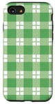 iPhone SE (2020) / 7 / 8 Green White Checkered Plaid Flannel Gingham Pattern Checker Case