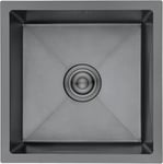 Ibergrif M84040B Stainless Steel Black Kitchen Sink, 40 x 40cm, Undermount Kitc