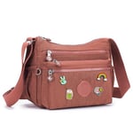 SPAHER Sac Bandoulière Femme Imperméable Petit Multi Poches Sac Besace Loisir Sac à Main Multifonctionnel Sacoche de Cours Sport Sac D'épaule pour Voyage École Travail Shopping Messenger