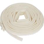 JOINT ADHÉSIF ISOLATION THERMIQUE PORTE OU FENETRE UNIVERSEL EN SILICONE BLANC THERMO-PLASTIQUE ISOLANT - L. 6 m x l. 6 mm