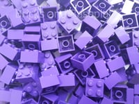 LEGO BRICKS 100 x PURPLE 2x2 Pin  From Brand New Sets Sent In a Clear Sealed Bag