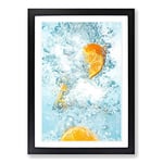 Big Box Art Orange in The Water Framed Wall Art Picture Print Ready to Hang, Black A2 (62 x 45 cm)