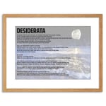 Desiderata Ehrmann Placidly Noise Haste Quote Artwork Framed Wall Art Print 9X7 Inch