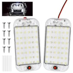 URAQT Barre de Lumière Intérieure à LED, 2PCS 48LED 12V Barre Lumineuse Intérieure 10W, avec Interrupteur on/Off, 800LM Blanche Barre de Bande Lampe pour Voiture/Camion/Camping-Car/Bateau/Van