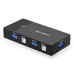 Ugreen 2-ports USB/VGA KVM-switch med USB 2.0-kabel - Svart