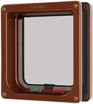 Cat Mate 4 Way Locking Cat Flap With Door Liner To 50mm 2”, Brown 235b