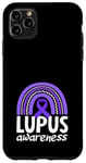 Coque pour iPhone 11 Pro Max Ruban violet arc-en-ciel pour sensibilisation au lupus