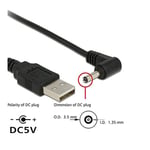 Câble D'alimentation Cc Coudé Noir 90 Usb Mâle À Mâle,Câble De Charge,Rallonge Usb,5.5x2.5mm,3.5x1.35mm,5.5x2.1mm,0.8m - Type 0.8-1 M #B