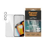 Samsung Galaxy S23 PanzerGlass 3-i-1 Bundle med EasyAligner - Beskyttelseglass (UWF) / Deksel / Kamerabeskyttelse - Gjennomsiktig