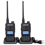 Retevis RT85 Professionnel Talkie Walkie, 200 Canaux Bi-Bande Talkie Walkie Longue Portée, DTMF Radio Bidirectionnelle, 1400mAh Rechargeable Talkie Walkie pour Chasse, Randonnée (Noir, 2 Pièces)