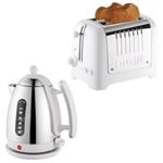 Dualit Lite Kettle & 2 Slice Toaster Set (Gloss White Trim)