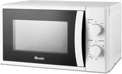 Swan SM4420WHT Manual Microwave with 5 Power Levels, 35 Minute Timer, 700W, 20L