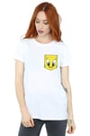 Tweety Pie Face Faux Pocket Cotton Boyfriend T-Shirt